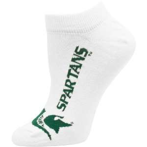  Michigan State Spartans Ladies White Logo & Name Ankle 