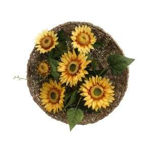  18 Sunflower Arrangement in Wall Basket Yellow (Pack of 2 