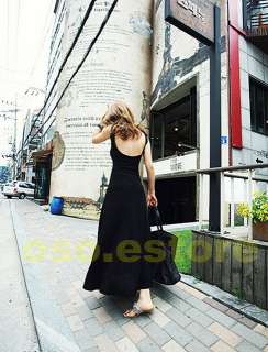 Women Backless Stretchy Close Fitting Sleeveless Maxi Causal Long 