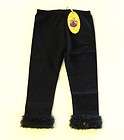 Kaiya Eve Soft & Comfy Ruffled Fluff Black Legging Pants 18 Month/2T