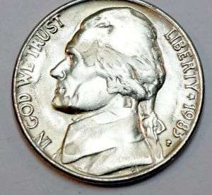 Filled Die Error 1983 P Jefferson Nickel Nice Coin  MS  