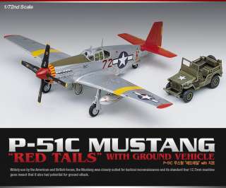 72 Academy P 51C MUSTANG RED TAILS with VEHICLE  