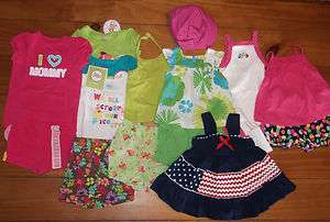   girl 6 9 month summer clothes lot shorts sundress Childrens Place pink