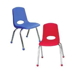  10 Red Stackable School Chairs with Chrome Legs 10 pack 