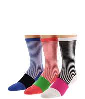 Kate Spade New York   Color Block Mini Stripe Trouser Sock (3 Pack)