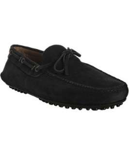 Car Shoe black suede boatstitch moc loafers  