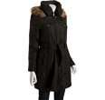 kenneth cole reaction black belted hooded down coat