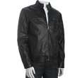 Calvin Klein black faux leather removable hooded jacket   up 