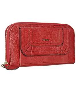 Chloe ruby pebbled calfskin pocket front continental wallet   