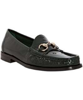 Gucci bottle green patent Cathrine horsebit loafers   up to 