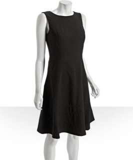 Calvin Klein black stretch woven sleeveless flared dress