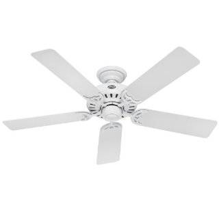 HUNTER HR 21955 52 Outdoor UL Wet Ceiling Fan White W/ 5 