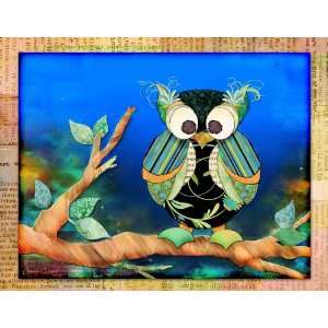  The Kids Room Owl with Map Border Rectangle Wall Plaque 