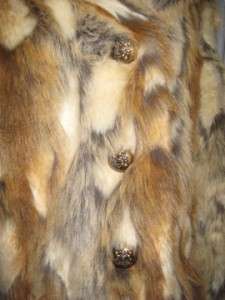 GUESS Faux Fur Animal Coat Jacket Light Browns MEDIUM NWT $129 Free 