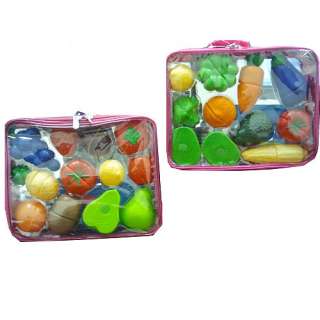 NEW Childs FRUITS + VEGETABLES Play FOOD Dishes VELCRO SET Preschool 