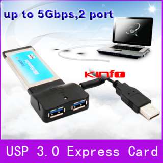 New USB 3.0 Dual Port Express Card for Laptop Notebook  
