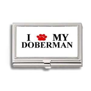  Doberman Paw Love My Dog Business Card Holder Metal Case 