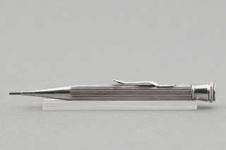 Vintage solid silver mechanical pencil deep pattern  