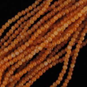  4mm orange calcite round beads 16 strand