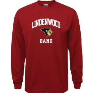  Lindenwood Lions Cardinal Red Youth Band Arch Long Sleeve 