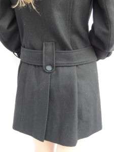 BN Chic Black Military Wool Coat UK8 10  