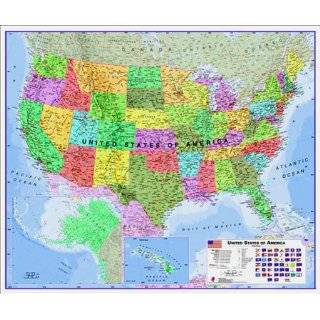 com American Map 714883 Deluxe Laminated United States Political Map 