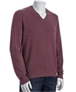 Brunello Cucinelli mauve cashmere v neck sweater   