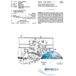  NEW Patent CD for AUXILIARY HOOD LATCH 