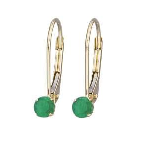   Genuine 3mm Emerald May Birthstone Leverback Earrings Jewelry