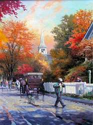 Thomas Kinkade Paintings Autumn on Mackinac Island Oil  
