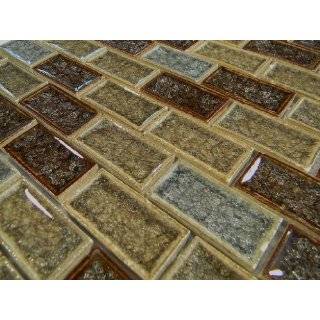  Fossil Crackle Glass Tile Blend 1x1