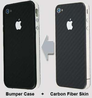 Original Packaging iPhone 4S Bumper Case with Carbon Fiber Skin Screen 