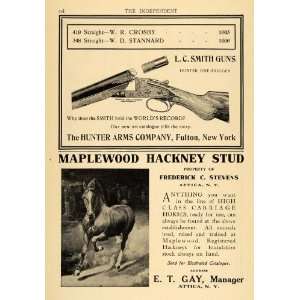  1907 Ad Hunter Arms Co. & Maplewood Hackney Stud Horses 