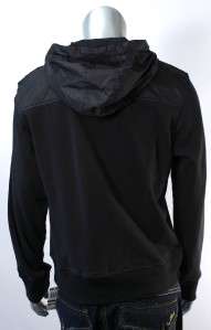 American Rag Black Hooded Quilt Front Coat/Jacket Sz L  