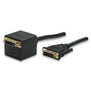   DVI D Dual Link (24+1 Pins) Female and HDMI Female Video Splitter