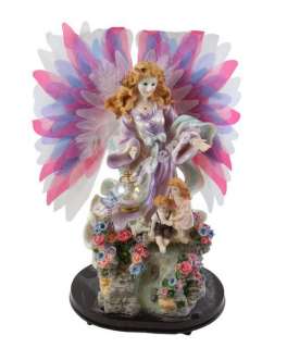 Electric Angel Collection Figurine Statue Resin Fur Fiber Waving Wings 