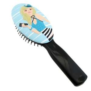  Stylish Hairbrush Blonde Wearing Blue Hat Beauty