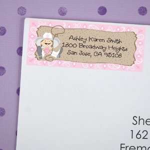  Little Cowgirl   Personalized Baby Shower Return Address 