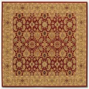  Square Area Rug Classic Persian Pattern in Persian Red