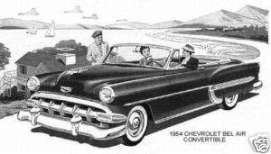 1954 CHEVROLET ~ BEL AIR CONVERTIBLE (BLACK AND WHITE)  
