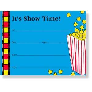  Show Time Popcorn Fill In Party Invitations