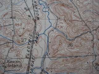 Genuine original lithographed topographical map of part of Muskingum 