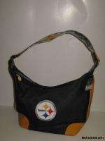 Official NFL Pittsburgh Steelers Hobo Style Mesh Purse Bag Black Gold 