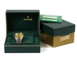 ROLEX DATEJUST 16253 18k GOLD & STAINLESS STEEL THUNDERBIRD WITH BOX 