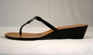   Crinkle Patent Black Thongs Flip Flops Womens Shoes New A8273  