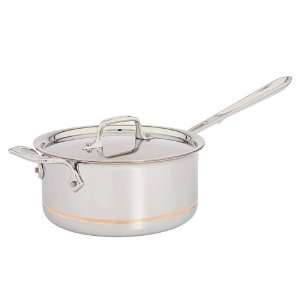  All Clad Copper Core 3 Qt. Sauce Pan With Loop And Lid 