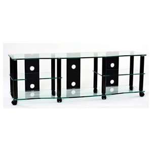  TransDeco Clear Glass TV Stand Audio Rack for 40 62 inch 