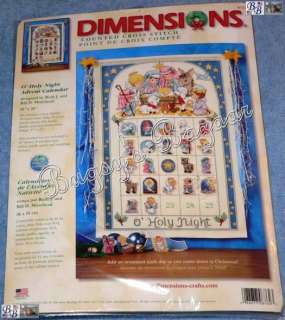 Dimensions O HOLY NIGHT Christmas Advent Calendar Counted Cross 