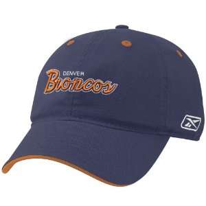   Reebok Denver Broncos Navy Blue Script Slouch Hat