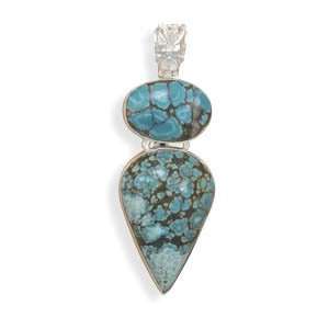    Jewelry Locker Oval and Pear Shape Turquoise Pendant Jewelry